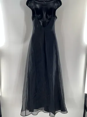 Black Slip Maxi Dress - Women's Elegant Evening Dress thumbnail 4