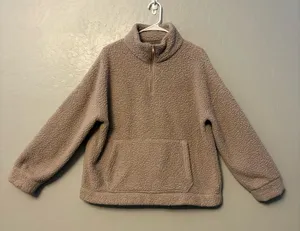 American eagle quarter zip sherpa fleece pullover sweatshirt size medium thumbnail 1