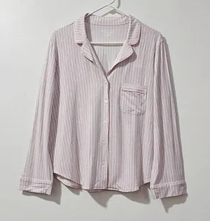 Victoria's Secret Modal Striped Button-Down Pajama Set - Pink/White - Size M thumbnail 2