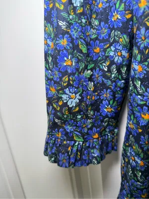 Free People Women’s XS The Avenue Mini Dress Floral Printed Ruffle Scoop Neck thumbnail 8