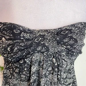 Express Women Black and White Strapless Strapless Top, Lightweight Sheer Top SzS thumbnail 2