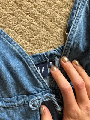 Gap Denim Mini Dress Tie Front  thumbnail 3