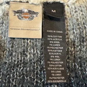 Harley-Davidson Full Zip Shawl Neck Sweater Black Gray White Silver Medium thumbnail 7