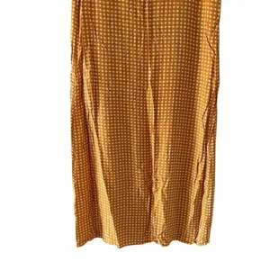WARY Mustard yellow abstract print sleeveless viscose dress SZ L #2569 thumbnail 4