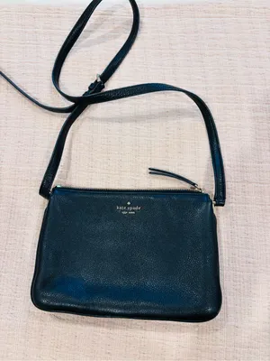 Kate Spade Black Pebbled Leather Crossbody with Gold Hardware thumbnail 4