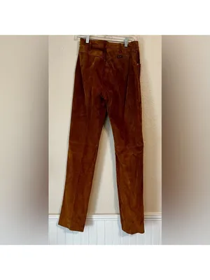 Vintage Wrangler Leather Pants Caramel Brown Jeans Slacks Cottagecore Western thumbnail 3