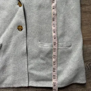 Lands' End Gray Fine Gauge Cotton Button Front Blazer Sweater S thumbnail 6