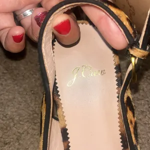 J.Crew Slingback Block Heel Pump Leopard‎ Calf Hair Leather Rich Mohagany 7.5 thumbnail 7