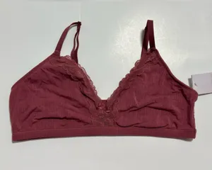 Auden Lace-Trim Bralette in Burgundy thumbnail 1