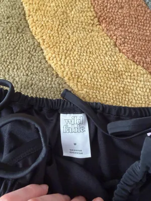 NWT Wild Fable High Leg Low Rise Cheeky Tie Black Bikini Bottoms Swim Medium thumbnail 4
