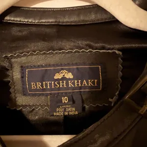 Vintage British Khaki Genuine Leather Y2K‎ Zip Up Black Jacket Size 10 thumbnail 8