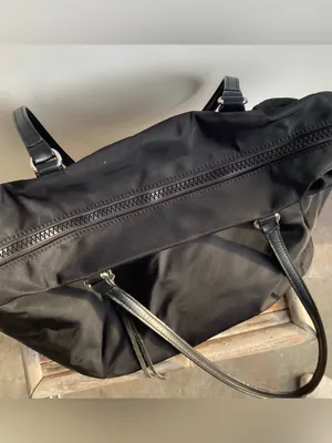 Rebecca Minkoff black nylon shoulder tote bag work office travel city minimalist thumbnail 9