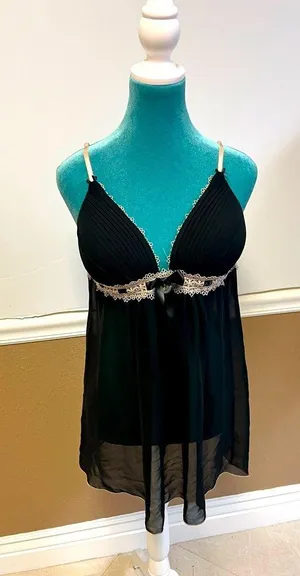 Jessica XL Whimsigoth Black‎ Slip Dress Babydoll Padded Tri-Cup Bustier Lingerie thumbnail 1