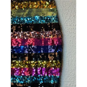 Express Multicolor Sequin Stripe Mini Skirt thumbnail 2