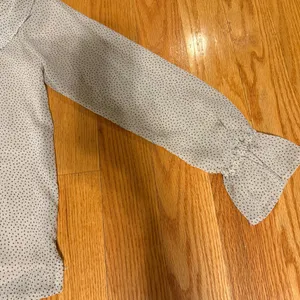 💜LOFT Cream Blouse with Black Polka Dots thumbnail 4