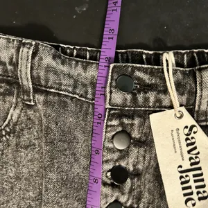 NWT Savanna Jane crystal‎ Fringe High Waisted Jean Shorts medium Embellished thumbnail 6