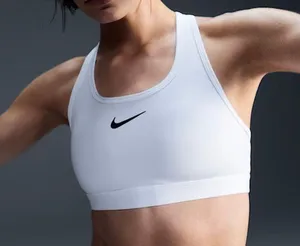 Nike Women's Swoosh Medium Support No Padded White Sports Bra Size L thumbnail 7