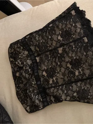 Black Lace Strapless Bustier Top thumbnail 4