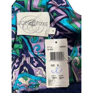 Alice & Trixie Multicolor Silk Sleeveless Wrap Top Size M Made In USA 81f thumbnail 3