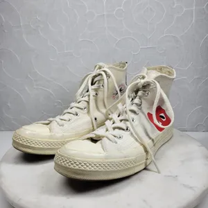 Converse x Comme des Garcons PLAY Chuck 70 High Top Sneakers M7 W9 Heart Logo thumbnail 4