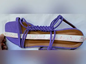 Via Mia Purple Suede Braided Strappy Block Heel Sandals thumbnail 9