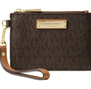 MICHAEL Michael Kors Signature Monogram Coin Purse Wristlet thumbnail 1