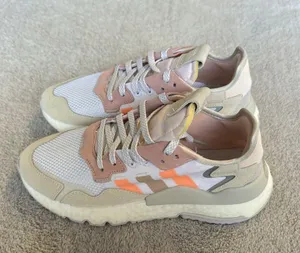 NWT ADIDAS Night Joggers Cloud White Icey Pink thumbnail 3