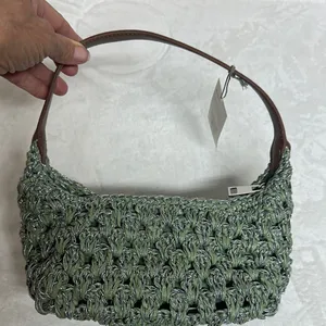 A New Day Green and Brown Mini Bag with Textured Design thumbnail 1