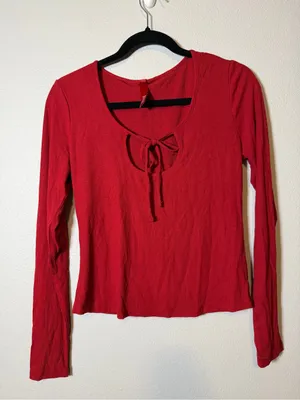 Skims soft lounge brick long sleeve keyhole top NWT large thumbnail 3