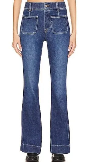 Spanx Flare Jeans Womens XL Blue Retro Patch Pockets 20850R thumbnail 1