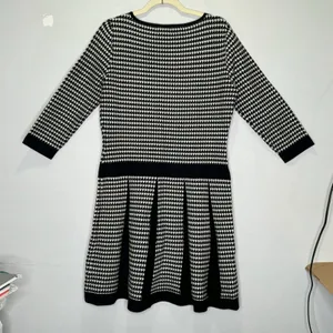 Lauren Ralph Lauren‎ Houndstooth Classic A-line Pleated Knee Length Dress Large thumbnail 3