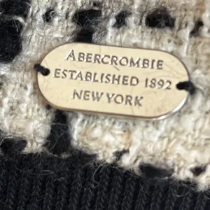 Abercrombie & Fitch Women Tweed‎ Bomber Jacket Wool Blend Black Cream Large L thumbnail 4