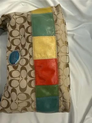 EUC Vintage Coach Gallery Signature Hobo Shoulder Bag with Multicolor Stripe thumbnail 12
