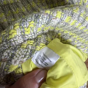 Tuckernuck Yellow and Gray‎ Plaid Tweed V-Neck Mini Dress Long Sleeve Size S thumbnail 5