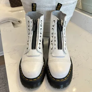 DR. MARTENS Sinclair Platform Bootie (Women) in White Milled Nappa Leather US 8 thumbnail 5