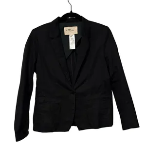 Isabel Marant Etoile 100% Cotton Black Single Button Blazer Jacket Size 2 thumbnail 2