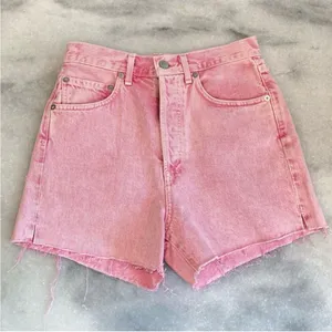 AGOLDE Dee Super High Rise Pink Potion Cut Off‎ Jean Shorts size 26 thumbnail 5