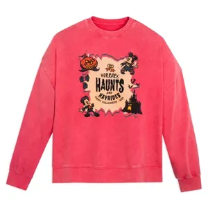 Disneyland Womens Size XL Sweatshirt Pink Horrors, Haunts and Hayrides Halloween thumbnail 2