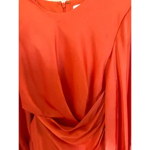 Significant Other Lara Bright‎ Orange Long Sleeve Satin Dress size US4 thumbnail 4