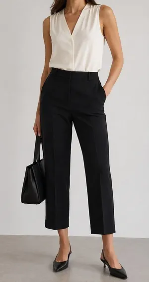 Day Birger Et Mikkelsen Black Trouser Pants Cropped Straight-leg Womens 40 US8 M thumbnail 1
