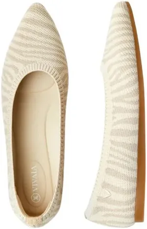 Vivaia | Pointed Toe Ballet Flats Aria 5* In Zebra Nude Print Size 9 Us Eur 40 thumbnail 3