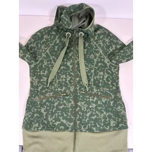 Cabi Marathon Jacket Womens M Green Camo Full Zip Hoodie Thumbholes 6030 thumbnail 10