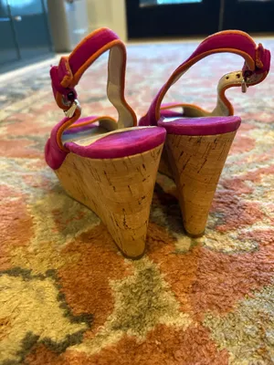 Nine West Cork Wedge Shoes Peep Tow Size 7 thumbnail 3