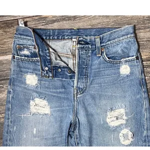 Levis Ankle Skinny‎ Relaxed Distressed Light Wash Jeans Size 26 Button Fly Y2K thumbnail 3