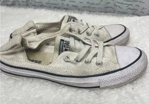 Converse All‎ Star White Woven Slip On Sneakers size 8 bin 1 thumbnail 1