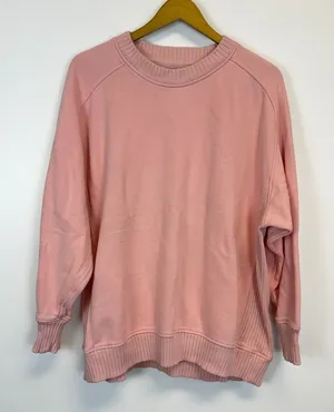 Aerie Pink Crewneck Pullover Sweatshirt thumbnail 1