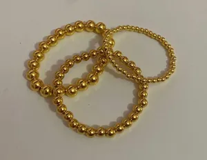 3pack gold beaded bracelets thumbnail 2
