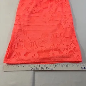 Windsor Neon‎ Coral Orange Floral Lace Open Back Bodycon Mini Dress Medium thumbnail 7