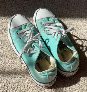 Converse Low Top Sneakers in Teal/Mint Green and White thumbnail 1