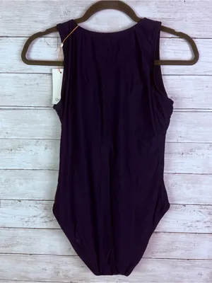 Quince Italian Zip-Front One-Piece Swimsuit Deep Navy Size Small thumbnail 4